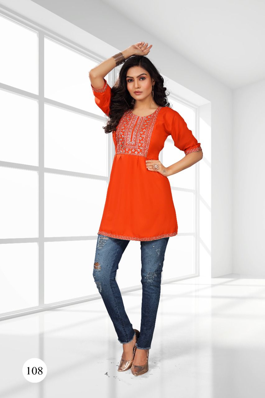 Resham 2 Latest Designer Regular Wear Rayon Short Top Collection